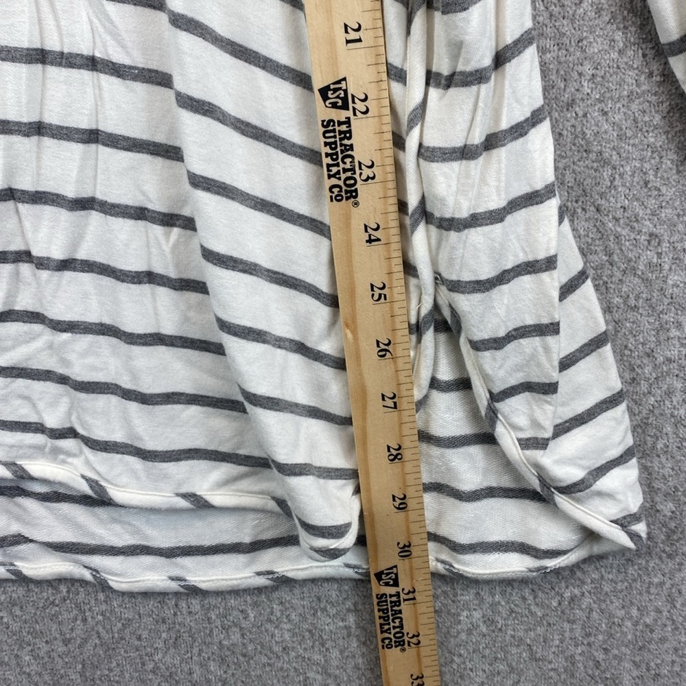 Market & Spruce super soft tee long sleeve 2X gray/white nautical stripe preppy - Picture 5 of 8